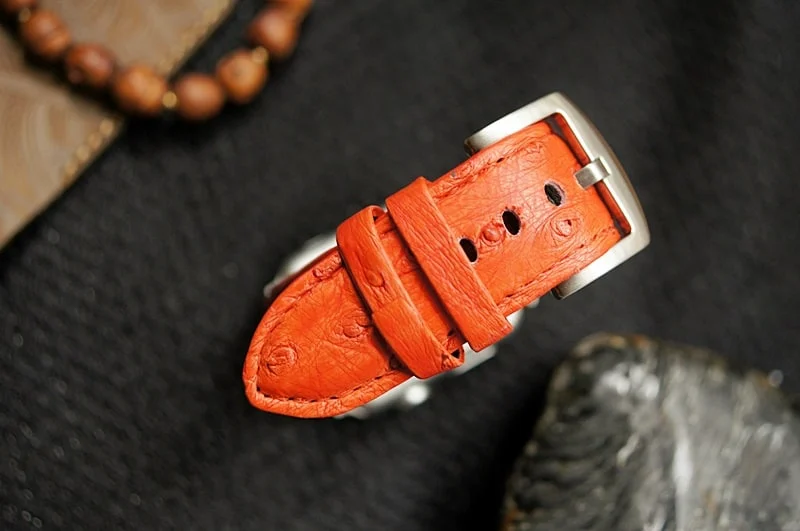 Handgefertigtes Uhrenarmband 3 aus Straußenbauchleder inkl. Bandadapter und Schließe für Apple Watch Serie 1 2 3 4 – Bild 3